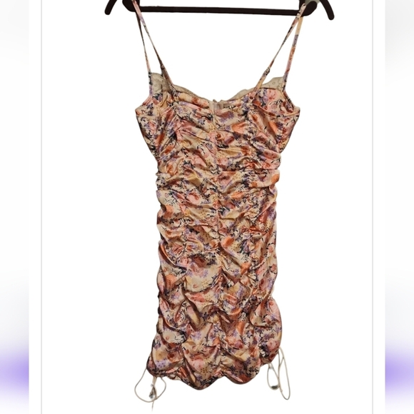 NWOT For Love And Lemons X Victoria Secret Gardenia Floral Ruched Mini Dress XS - Picture 6 of 16